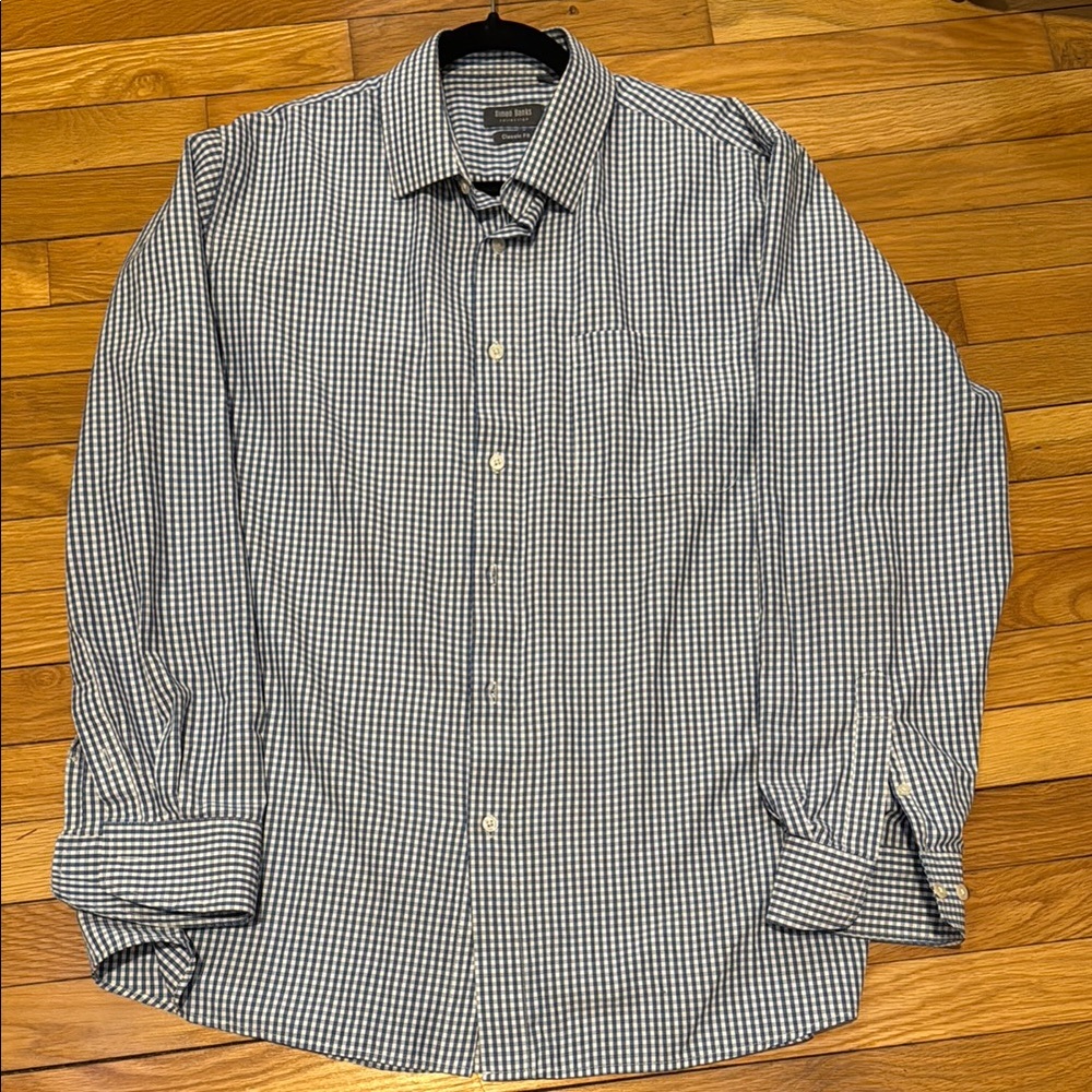 Men's Checkered Shirt - Blue and White
